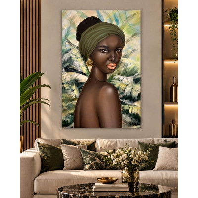 Art Maiora Quadro figurativo dipinto a mano su tela Akanke Savage 100x150
