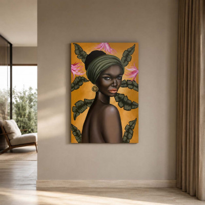 Art Maiora Quadro figurativo dipinto a mano su tela Akanke Tropical 100x150