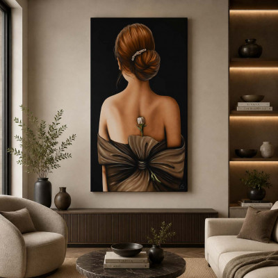 Art Maiora Quadro figurativo moderno Scent of a Woman 100x150 fiori in rilievo Colore: Marrone