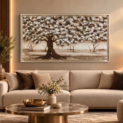 Art Maiora Quadro moderno acrilico su tela Intreccio 130x70 Colore: Bianco