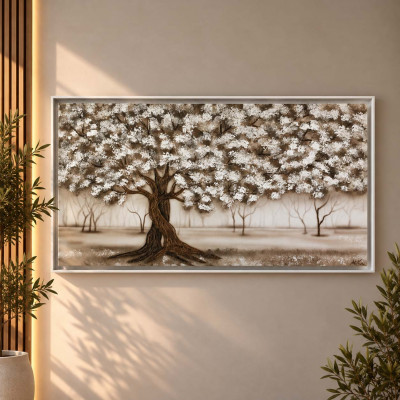 Art Maiora Quadro moderno acrilico su tela Intreccio 140x80 Colore: Bianco