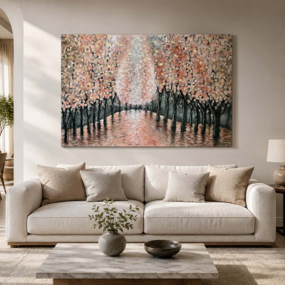 Art Maiora Quadro moderno acrilico su tela Sentiero Romantico 150x100 Colore: Rosa