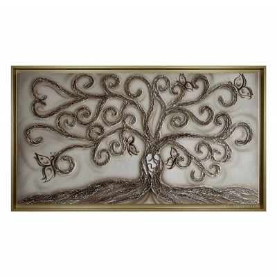 Art Maiora Quadro moderno dipinto a mano Albero della Vita 150x100 Colore: Nocciola