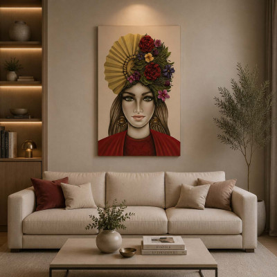Art Maiora Quadro moderno dipinto a mano La Primavera 80x120 Colore: Rosso