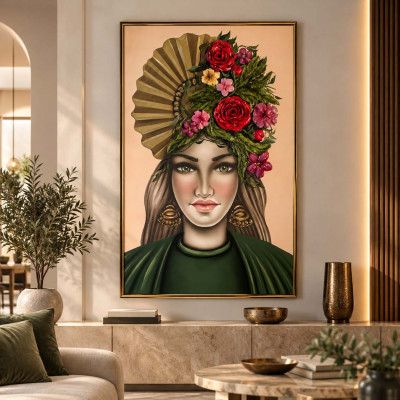 Art Maiora Quadro moderno dipinto a mano La Primavera 80x120 Colore: Verde