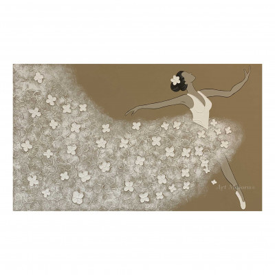 Art Maiora - Quadro moderno dipinto a mano su tela "Ballerina" 110x65 - Colore: Toni Caldi - SKU: BLR-S-TC