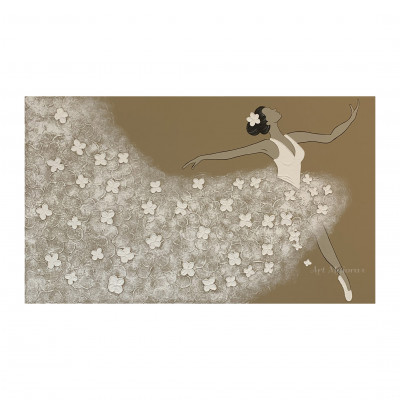 Art Maiora - Quadro moderno dipinto a mano su tela "Ballerina" 120x80 - Colore: Toni Caldi - SKU: BLR-G-TC