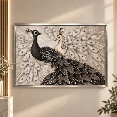 Art Maiora Quadro moderno dipinto a mano su tela Gioiel 120x80 Colore: Bianco/Nero