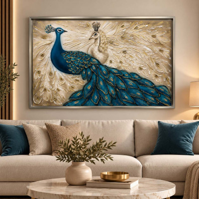 Art Maiora Quadro moderno dipinto a mano su tela Gioiel 120x80 Colore: Ottanio