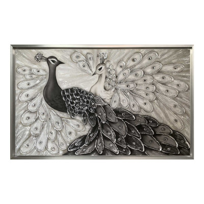 Art Maiora Quadro moderno dipinto a mano su tela Gioiel 150x80 Colore: Bianco/Nero
