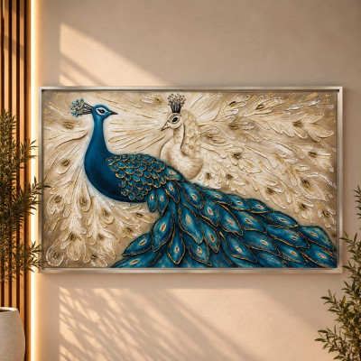Art Maiora Quadro moderno dipinto a mano su tela Gioiel 150x80 Colore: Ottanio