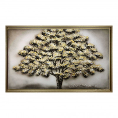 Art Maiora - Quadro moderno dipinto a mano su tela in cotone "Candoro Bianco" 120x80 - Colore: Bianco/Oro - SKU: CDR-G-B