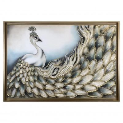 Art Maiora - Quadro moderno dipinto a mano su tela in cotone "Narciso" 130x70 - Colore: Oro - SKU: NRS-M-POV
