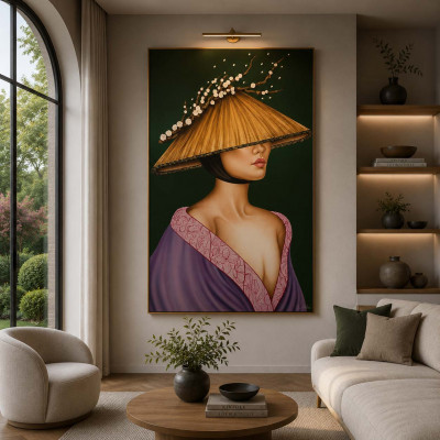Art Maiora Quadro moderno dipinto a mano Tokyo 100x150 Colore: Glicine