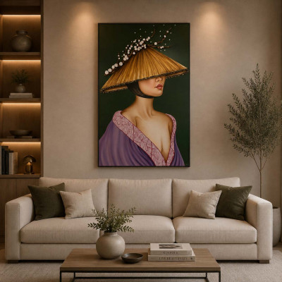 Art Maiora Quadro moderno dipinto a mano Tokyo 80x120 Colore: Glicine