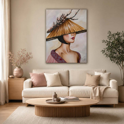 Art Maiora Quadro moderno dipinto a mano Tokyo 80x120 Colore: Rosa