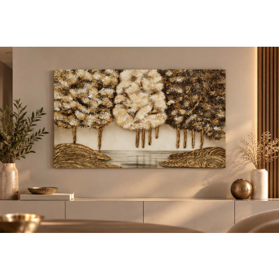 Art Maiora Quadro moderno dipinto su tela Foresto Oro 150x100 Colore: Oro