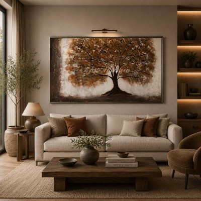 Art Maiora Quadro moderno dipinto su tela Quercia 120x80 Colore: Marrone