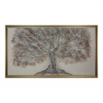 Art Maiora Quadro moderno dipinto su tela Quercia 130x70 Colore: Bianco