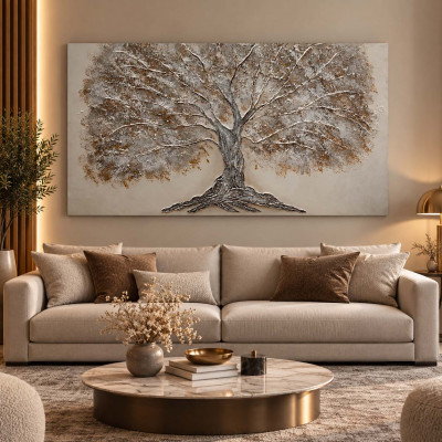 Art Maiora Quadro moderno dipinto su tela Quercia 150x100 Colore: Bianco