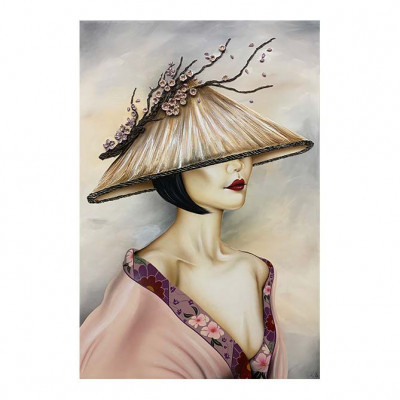 Art Maiora - Quadro moderno figurativo dipinto a mano su tela "Tokyo" 100x150 - Colore: Rosa - SKU: SDTK-XLD-PK