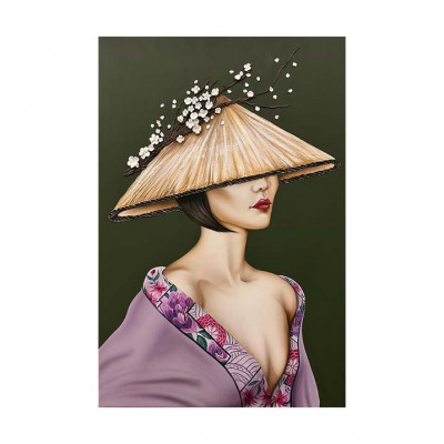 Art Maiora - Quadro moderno figurativo dipinto a mano su tela "Tokyo" 100x150 - Colore: Verde - SKU: SDTK-XLD-VGM