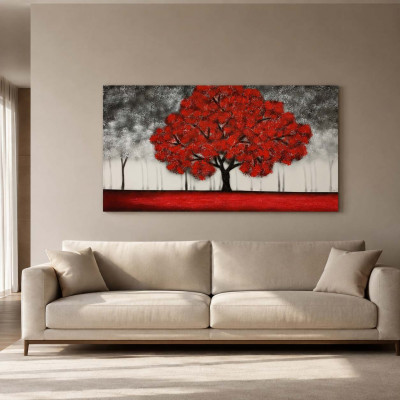 Art Maiora Quadro moderno su tela con paesaggio Incanto 150x80 Colore: Rosso