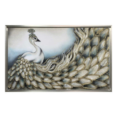 Art Maiora Quadro moderno su tela dipinta a mano Narciso 110x65 Colore: Blu/Oro