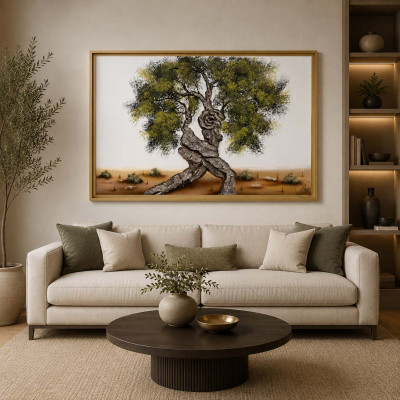 Art Maiora Quadro paesaggio natura su tela dipinta a mano Tramonto Romantico 120x80