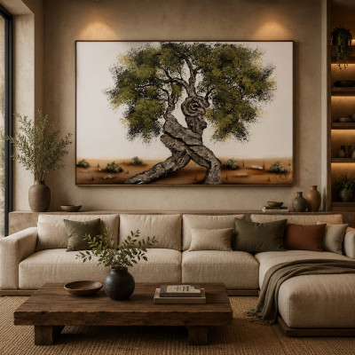 Art Maiora Quadro paesaggio natura su tela dipinta a mano Tramonto Romantico 150x100