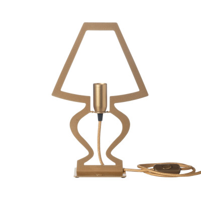 Arti e Mestieri Silhouette Abatjour Lampada da comodino in metallo dal design moderno e minimalista Colore: Oro