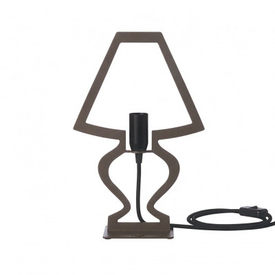 Arti e Mestieri Silhouette Abatjour Lampada da comodino in metallo dal design moderno e minimalista Colore: Fango