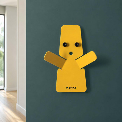 Arti e Mestieri Ghost Appendiabiti da cameretta bambini in metallo con fantasmino con ganci Colore: Ocra