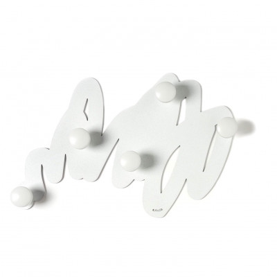 Arti e Mestieri - Marea - Appendiabiti da parete in metallo dal design moderno - Colore: Bianco Marmo - SKU: 0AP5255C158