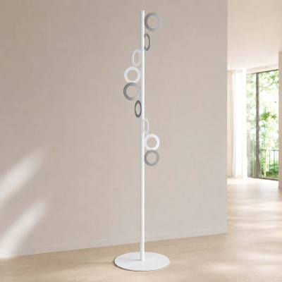 Arti e Mestieri - Tuttizeri - Appendiabiti da terra in metallo da design moderno - Colore: Bianco Marmo - SKU: 0AP5121C158
