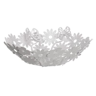Arti e Mestieri Margherite Centro tavola grande in metallo dal design moderno ed elegante Colore: Bianco Marmo