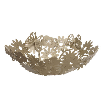 Arti e Mestieri Margherite Centro tavola grande in metallo dal design moderno ed elegante Colore: Ocra