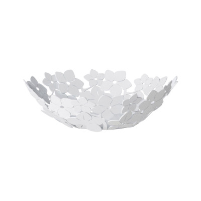 Arti e Mestieri Fior di Loto Centro tavola piccolo con decoro floreale Colore: Bianco Marmo