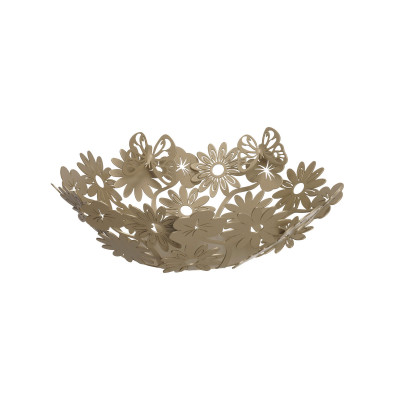 Arti e Mestieri Margherite Centro tavola piccolo in metallo dal design moderno ed elegante Colore: Ocra