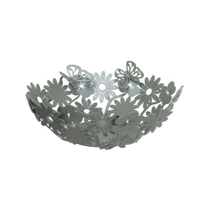 Arti e Mestieri Margherite Centro tavola piccolo in metallo dal design moderno ed elegante Colore: Grigio Verde