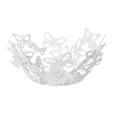 Arti e Mestieri Farfalloso Centrotavola grande in metallo dal design moderno Colore: Bianco Marmo