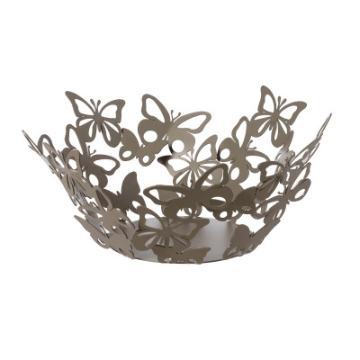 Arti e Mestieri Farfalloso Centrotavola piccolo in metallo dal design moderno Colore: Beige