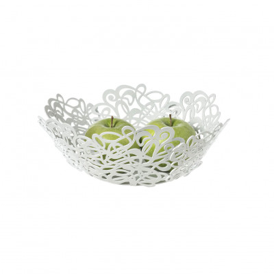 Arti e Mestieri Scarabocchio Centrotavola piccolo in metallo di design Colore: Bianco Marmo