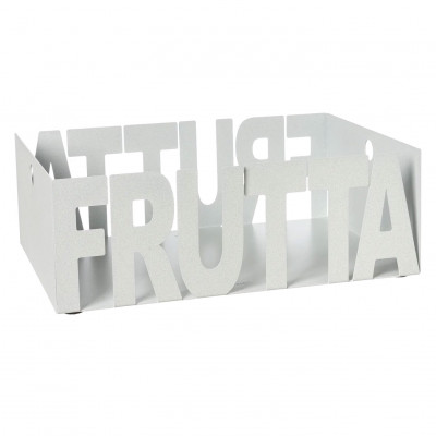 Arti e Mestieri Letter Fruttiera in metallo design moderno Colore: Bianco Marmo
