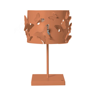 Arti e Mestieri - Farfallosa - Lampada da tavolo moderna con struttura e paralume in metallo - Colore: Pesca - 1 Lampadina - E27 - 60W - IP20 - SKU: 0LA3913C126