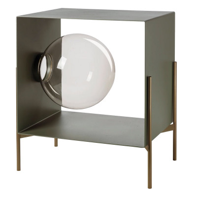 Arti e Mestieri Globe Mobile da soggiorno di design piccolo Colore: Grigio Verde/Oro