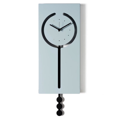 Arti e Mestieri - Omega - Orologio da parete a pendolo in metallo rettangolare dal design moderno - Colore: Cenere - SKU: 0OR5008C363