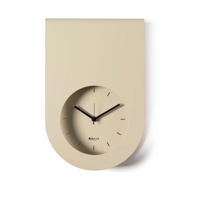 Arti e Mestieri - Lembo - Orologio da parete moderno in metallo con design minimale e quadrante incassato - Colore: Crema - SKU: 0OR5010C125
