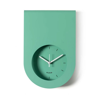 Arti e Mestieri - Lembo - Orologio da parete moderno in metallo con design minimale e quadrante incassato - Colore: Verde Acqua - SKU: 0OR5010C169