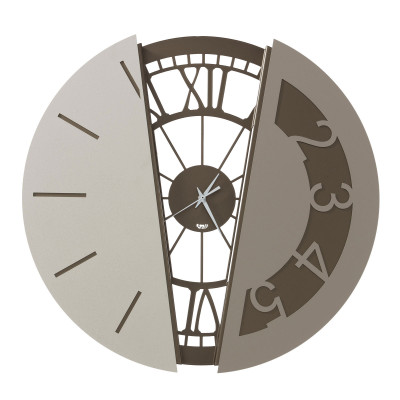 Arti e Mestieri - Metamorphosis - Orologio da muro rotondo in metallo dal design moderno ed elegante - Colore: Bronzo - SKU: 0OR3794C244